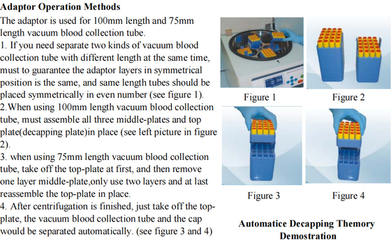 64 Vacutainers için 4000r / Min Düşük Hızlı Tıbbi Santrifüj Otomatik Kapak Açma