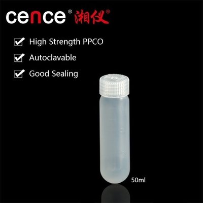 PP PPCO malzeme santrifüj tüpü mühürleme kapağı ile 50ml Yüksek Hızlı Tüp Max RCF 50000xg
