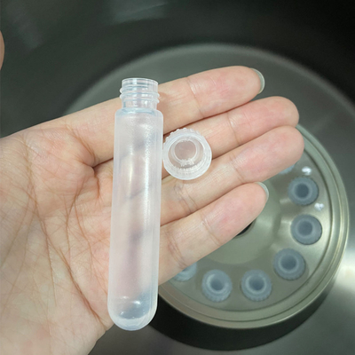 Yüksek Hızlı Tıbbi Malzemeler PPCO malzemesi ve kapağı olan 10ml yuvarlak alt test tüpü
